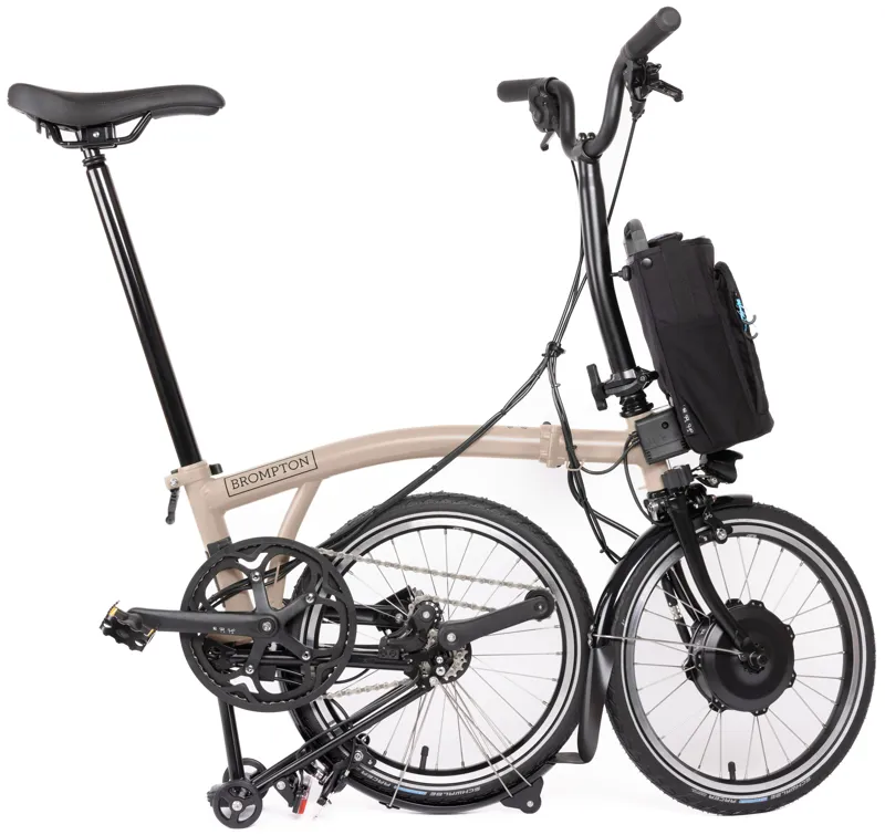Brompton Electric C Line 4-Speed Folding Bike 2025 in Dune Sand-2